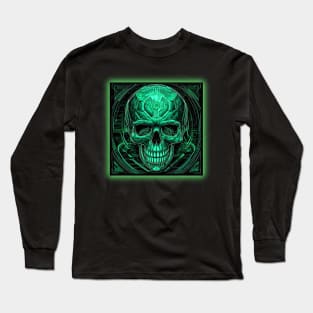 Neon Green Skull Long Sleeve T-Shirt